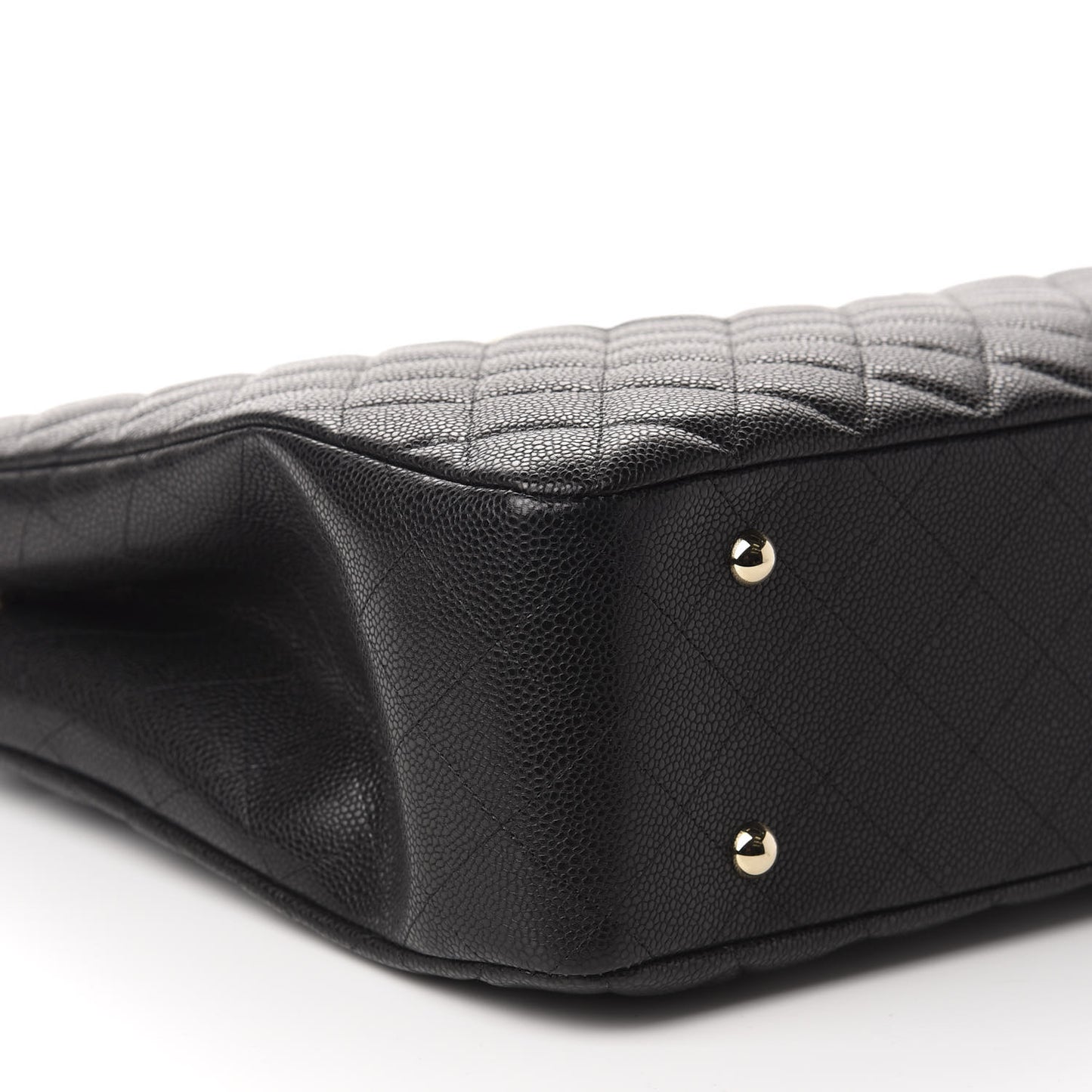 Caviar Quilted Large Shopping Tote Black