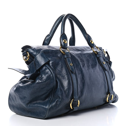 Miu Miu Vitello Lux Medium Bow Bag Bleuette 2 of 8