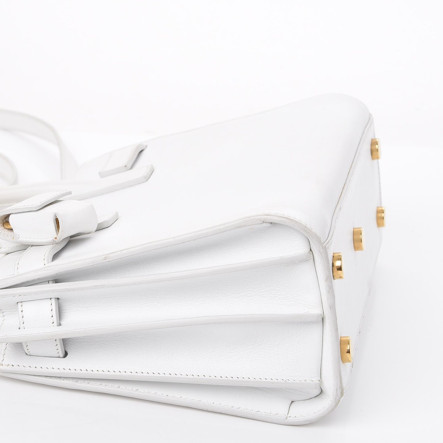 Calfskin Nano Sac de Jour Dove White