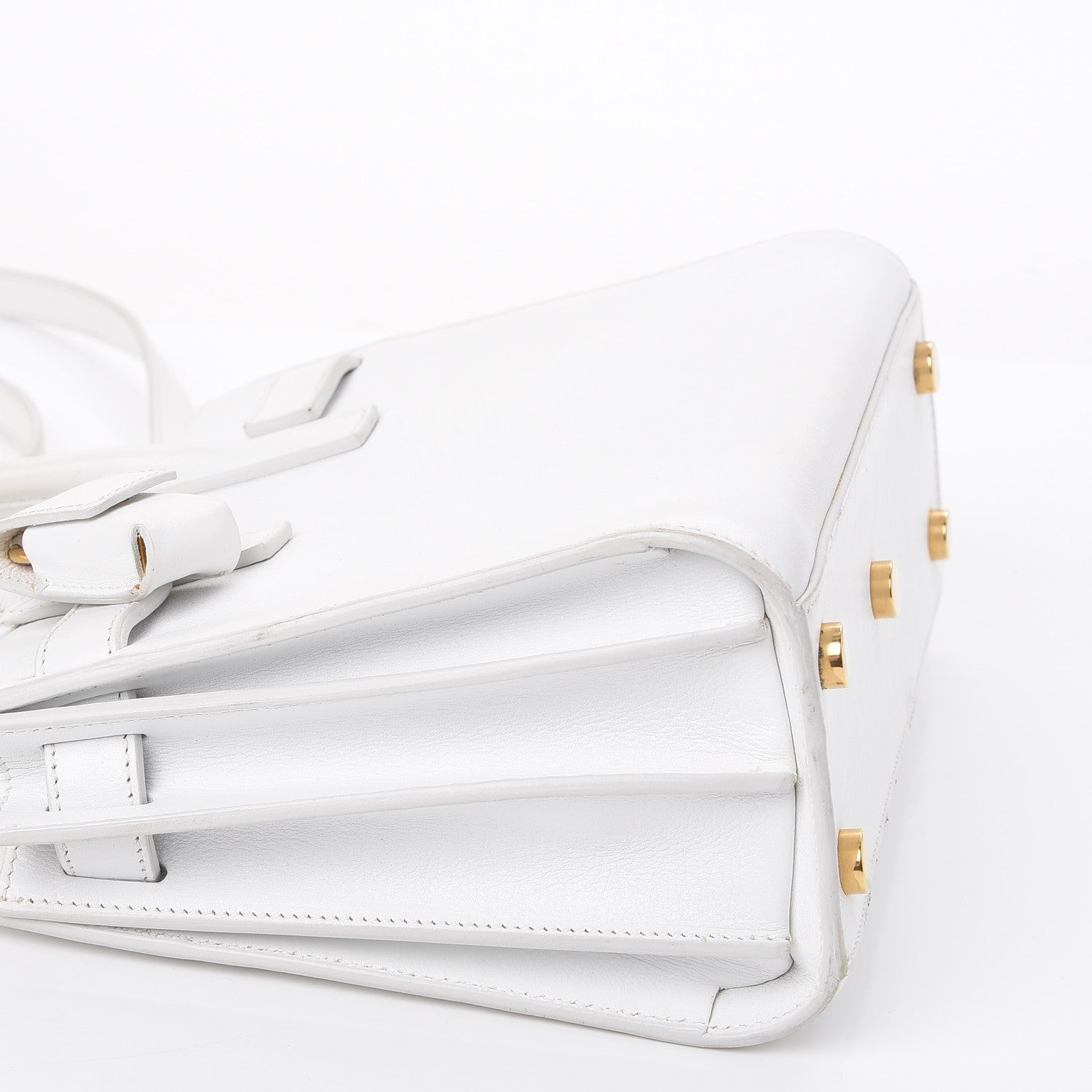 Saint Laurent Calfskin Nano Sac de Jour Dove White 11 of 17