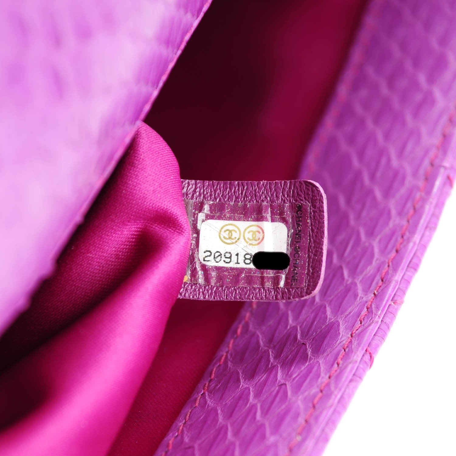 Chanel Elaphe Snakeskin Quilted Medium Easy Carry Flap Purple 7 of 12