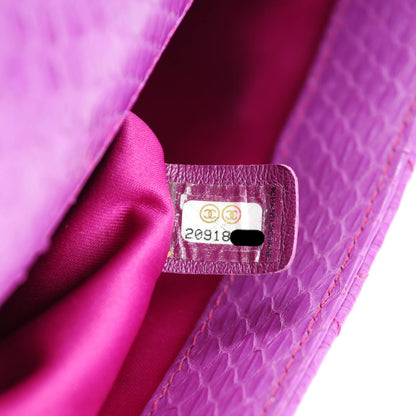Chanel Elaphe Snakeskin Quilted Medium Easy Carry Flap Purple 7 of 12