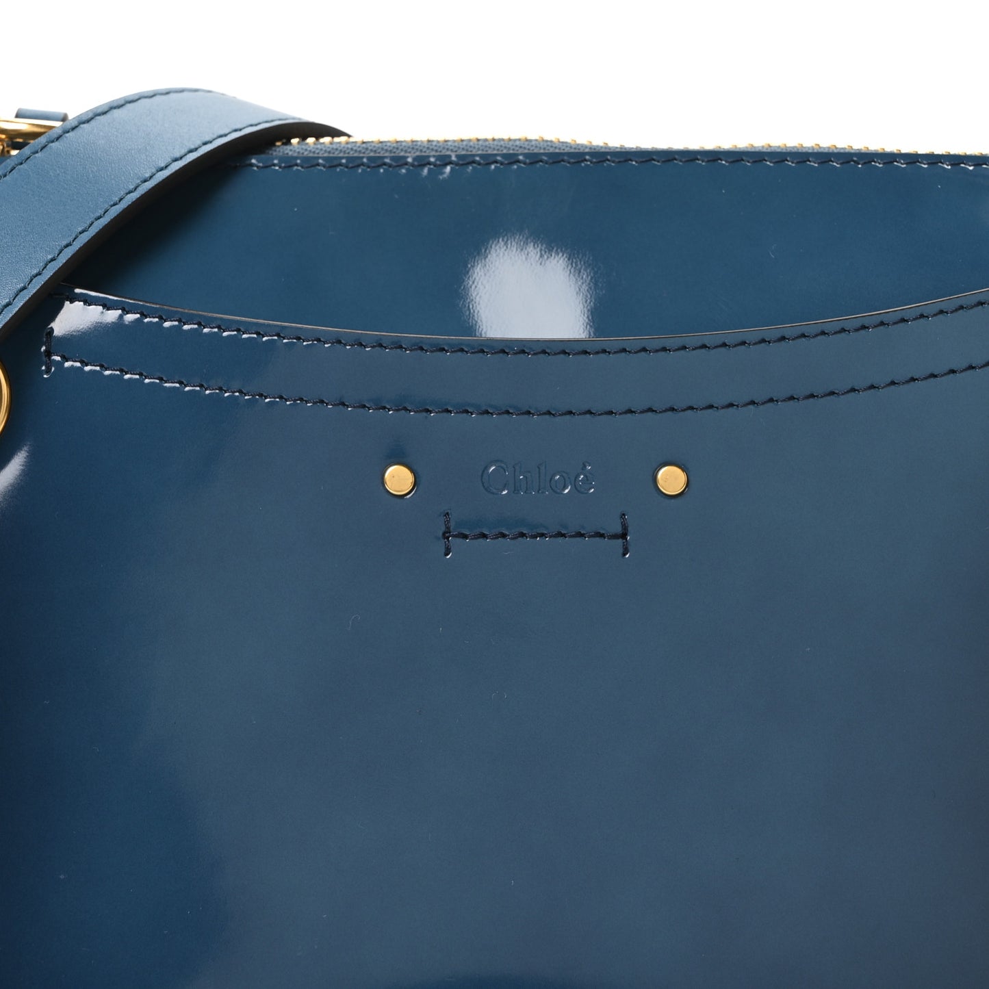 Glossy Lambskin Small Roy Bag Vinyl Blue
