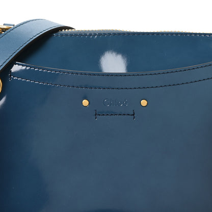 Chloe Glossy Lambskin Small Roy Bag Vinyl Blue 7 of 9