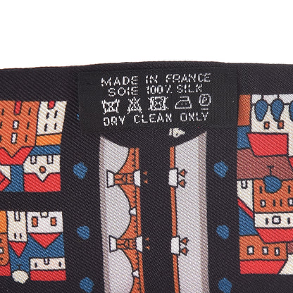 Hermes Silk Rive Droite Rive Gauche Twilly Noir Brique Bleu 3 of 5