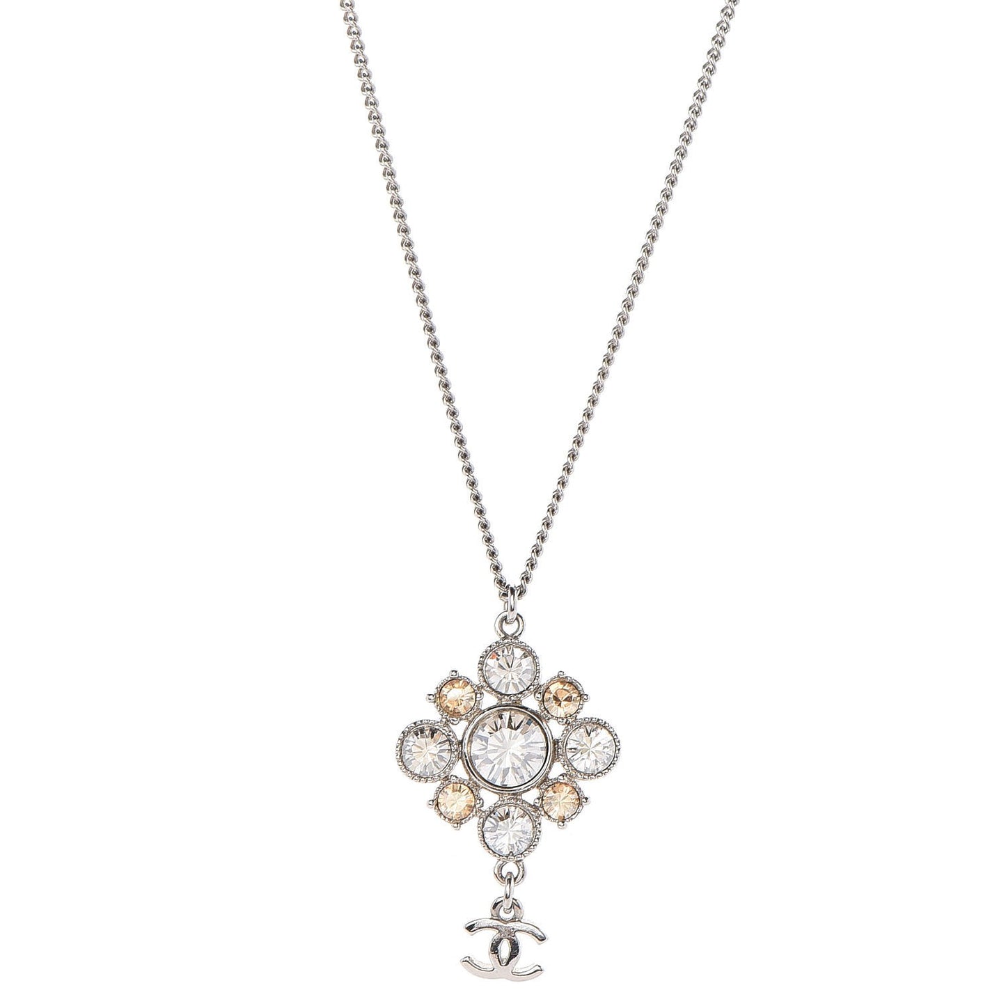 Crystal CC Necklace Silver