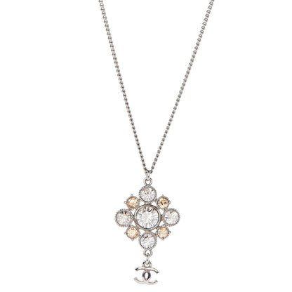 Chanel Crystal CC Necklace Silver 1 of 6
