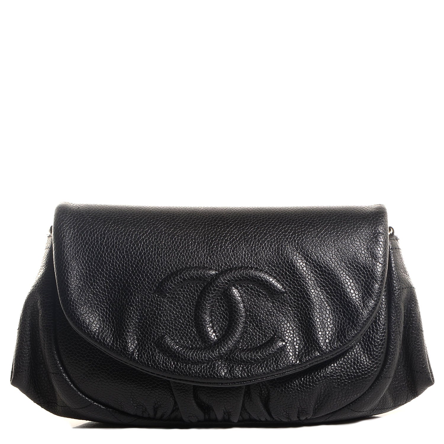 Chanel Caviar Half Moon Wallet On Chain WOC Black 1 of 8