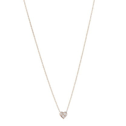 Tiffany 18K Rose Gold Diamond Heart Pendant Necklace 1 of 9