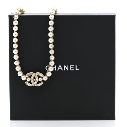 Chanel Metal Pearl Chain CC Long Necklace Gold 7 of 7