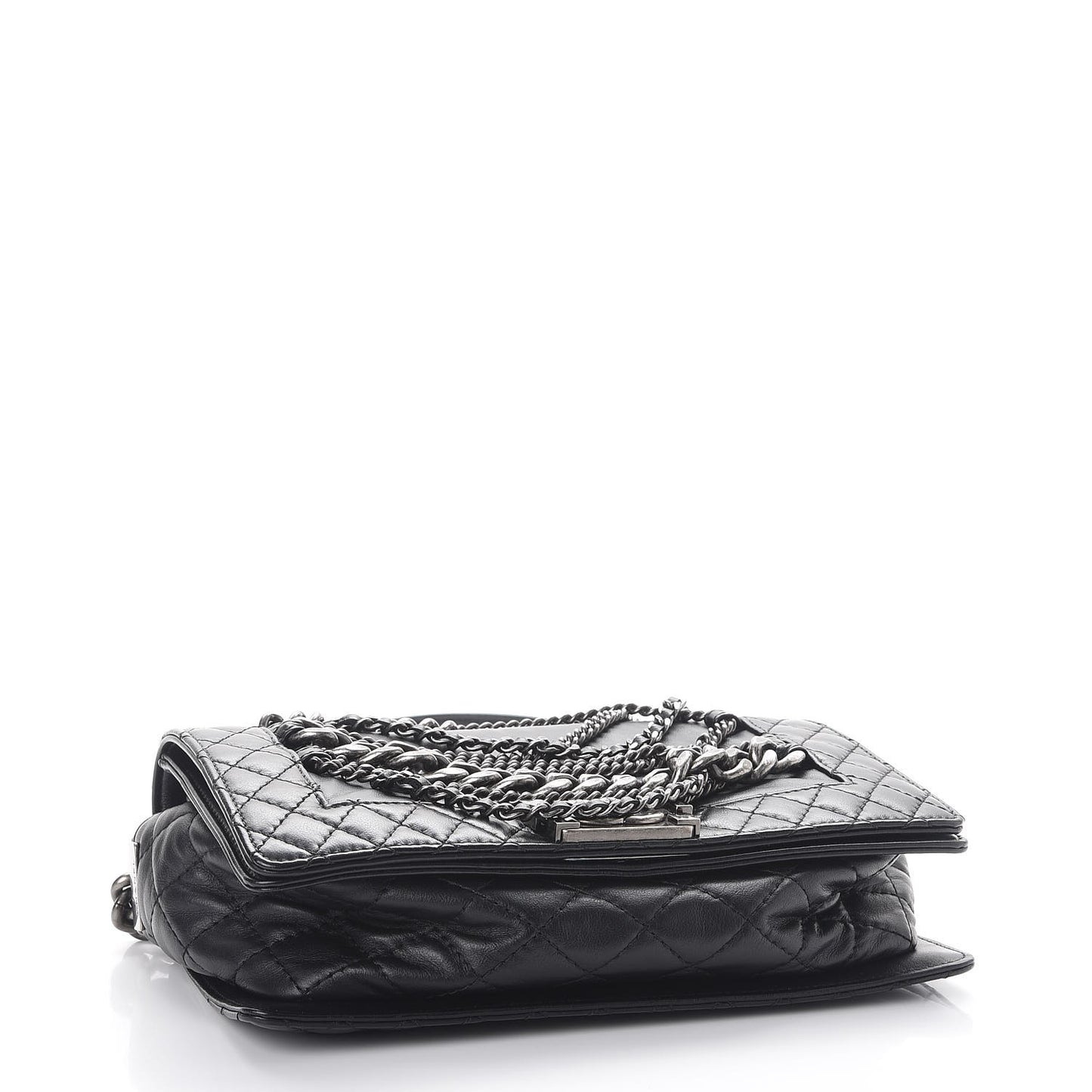 Calfskin Enchained Medium Boy Flap Black