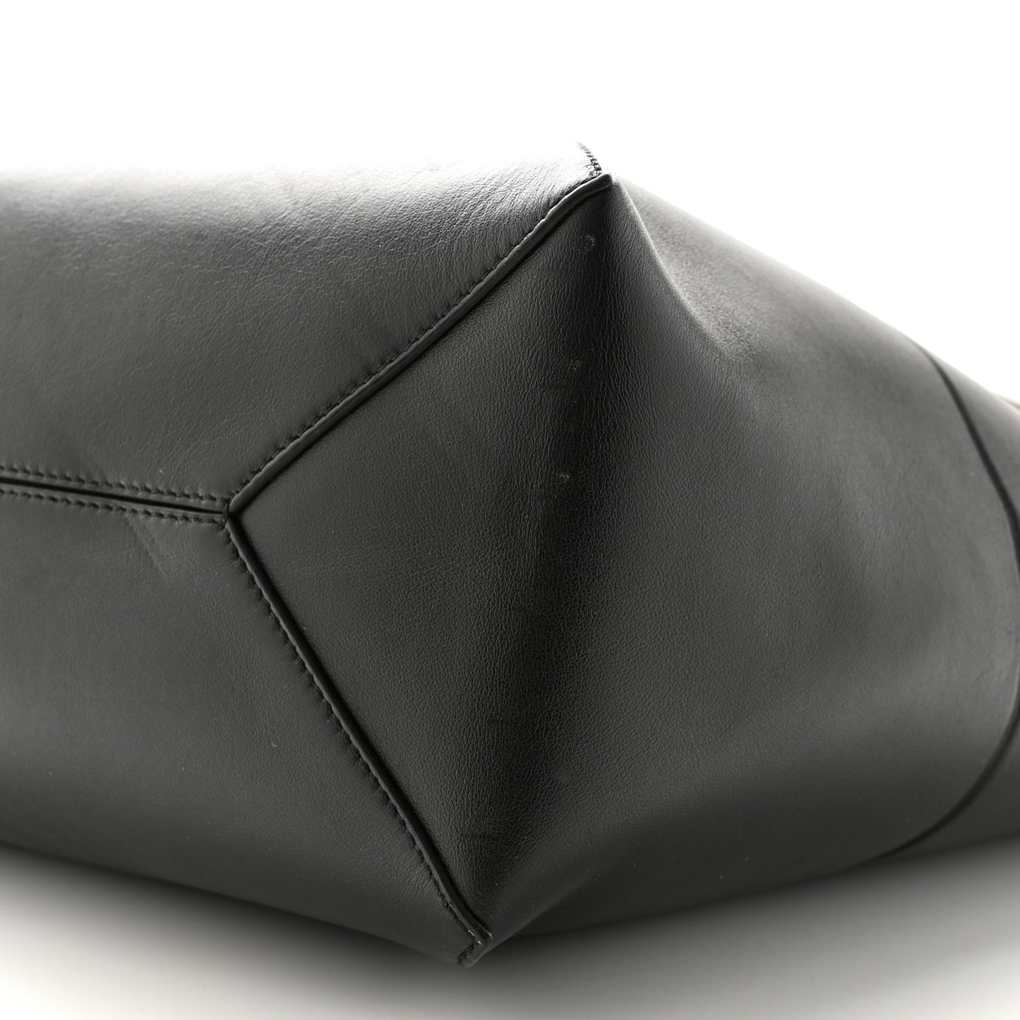 Shiny Calfskin Medium Puzzle Fold Tote Black