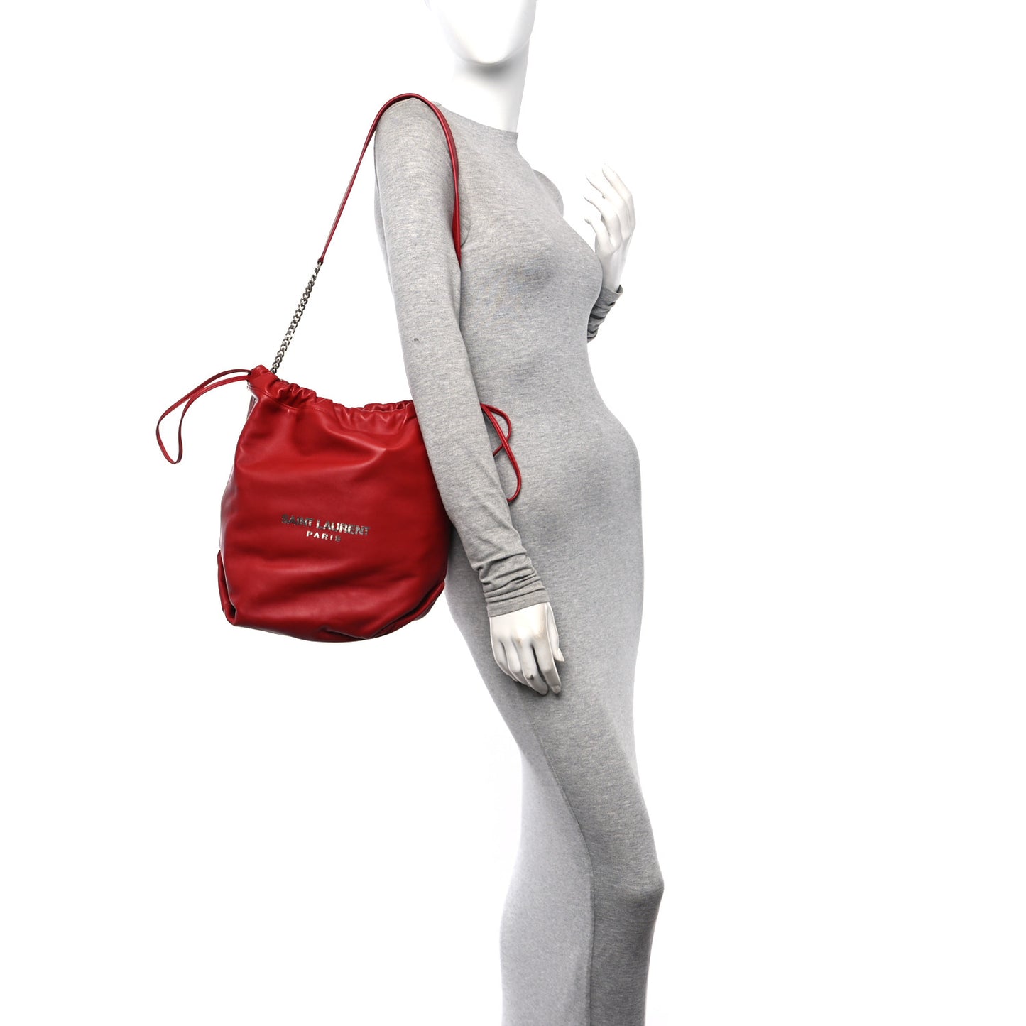 Lambskin Teddy Drawstring Bag Eros Red