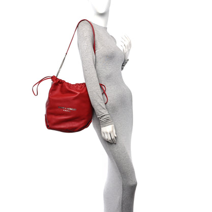 Saint Laurent Lambskin Teddy Drawstring Bag Eros Red 2 of 10