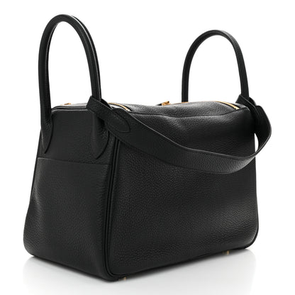 Hermes Taurillon Clemence Lindy 30 Black 3 of 11