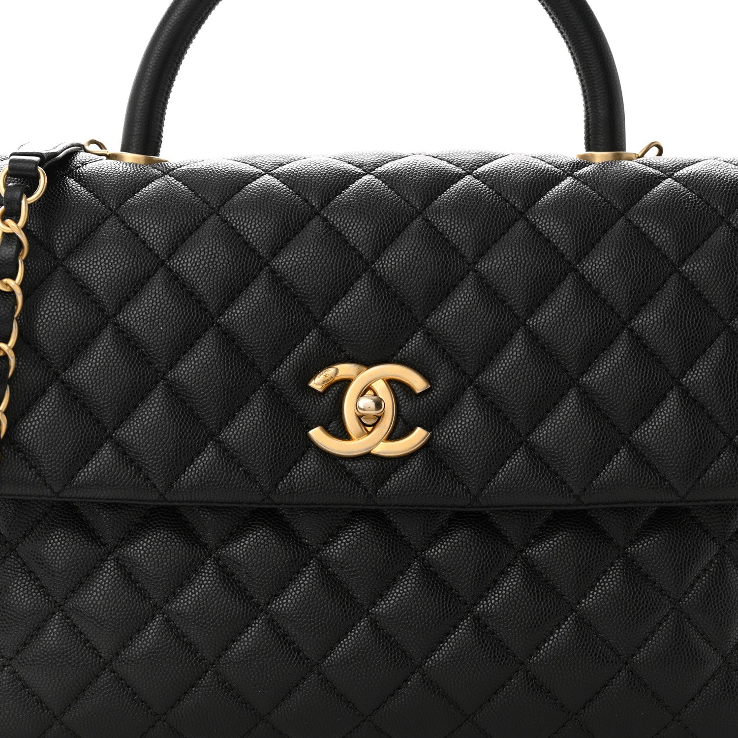 Chanel Caviar Quilted Medium Coco Handle Flap Black 8 of 10