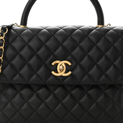 Chanel Caviar Quilted Medium Coco Handle Flap Black 8 of 10