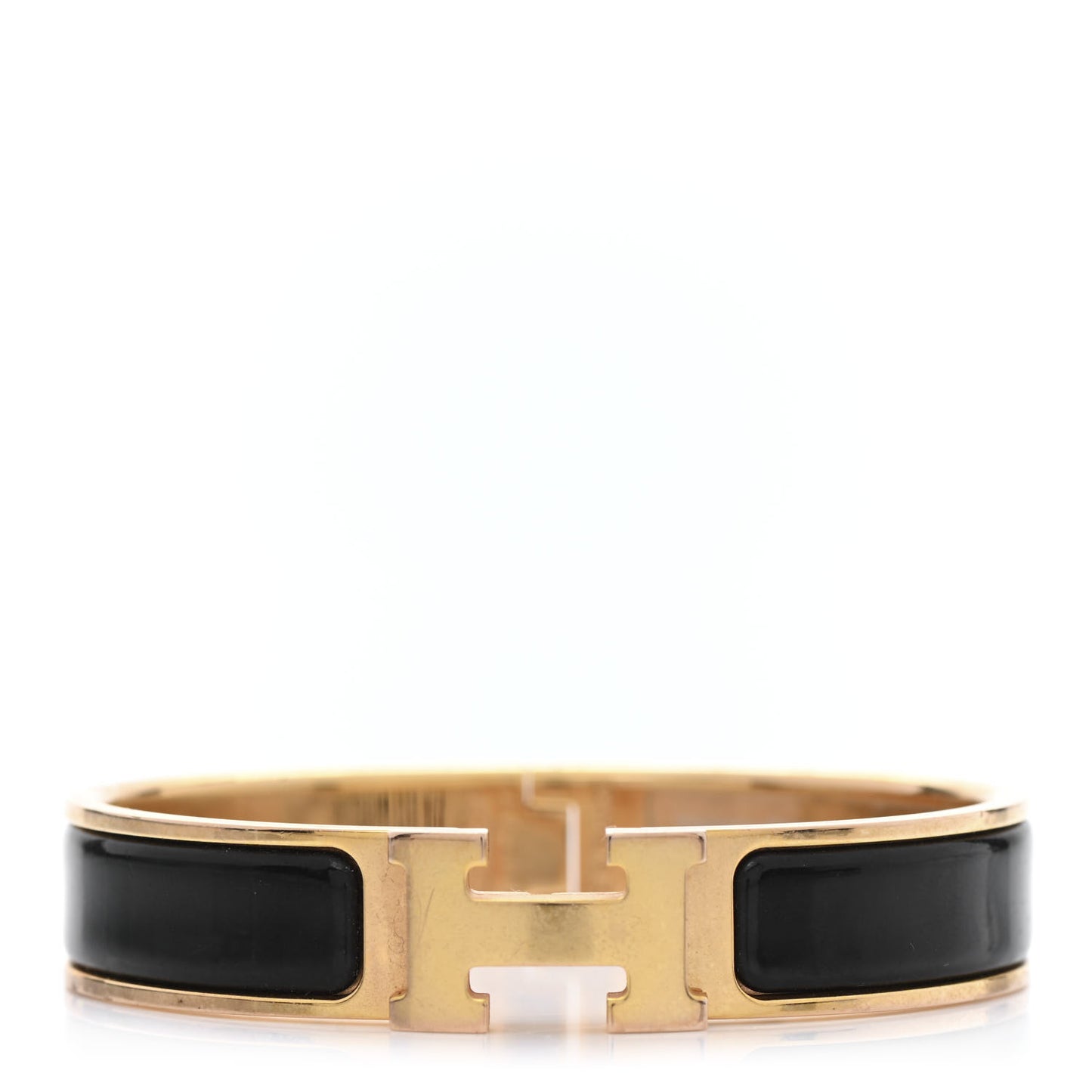 Enamel Narrow Clic Clac H Bracelet PM Black