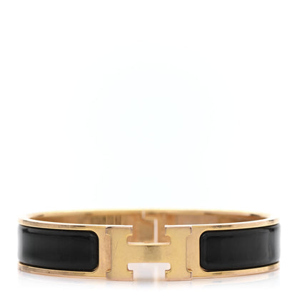 Hermes Enamel Narrow Clic Clac H Bracelet PM Black 1 of 4