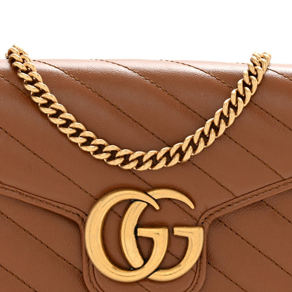 Gucci Azalea Calfskin Matelasse Diagonal GG Marmont Chain Wallet Cuir 8 of 11
