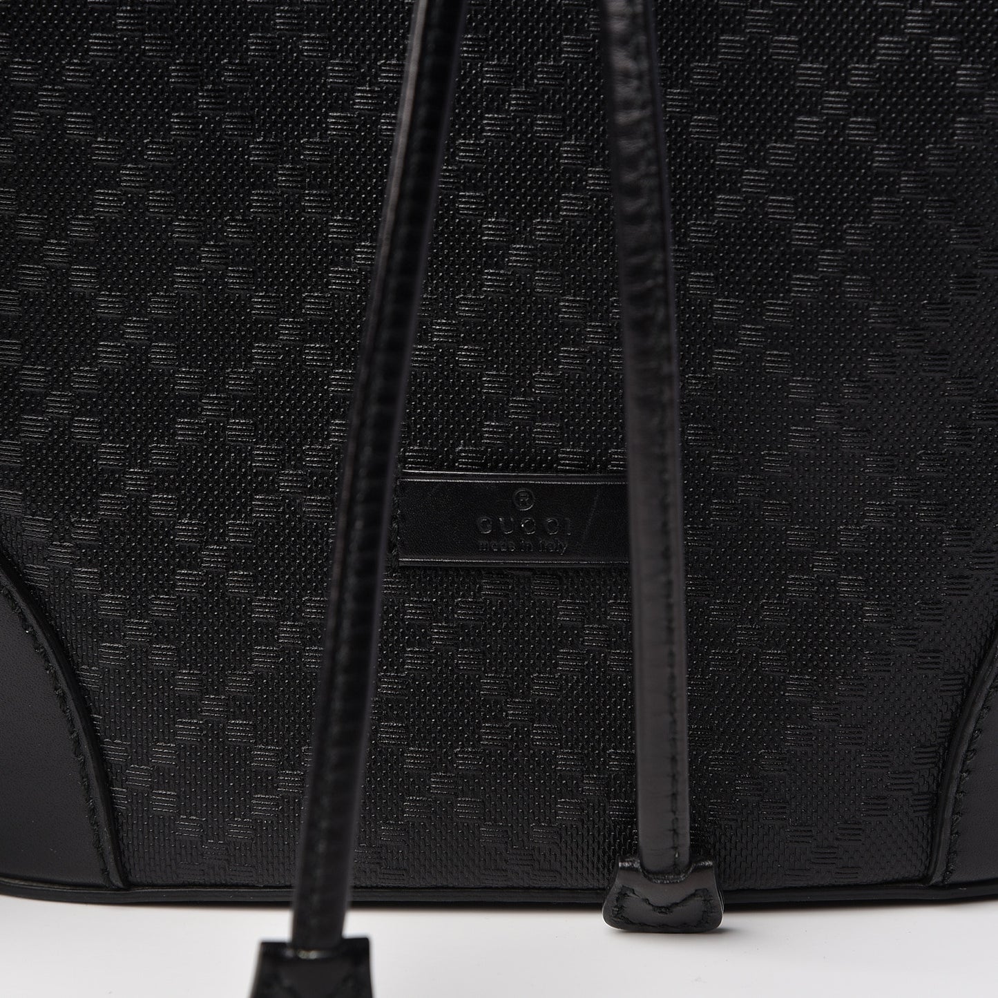 Bright Diamante Small Bucket Bag Black