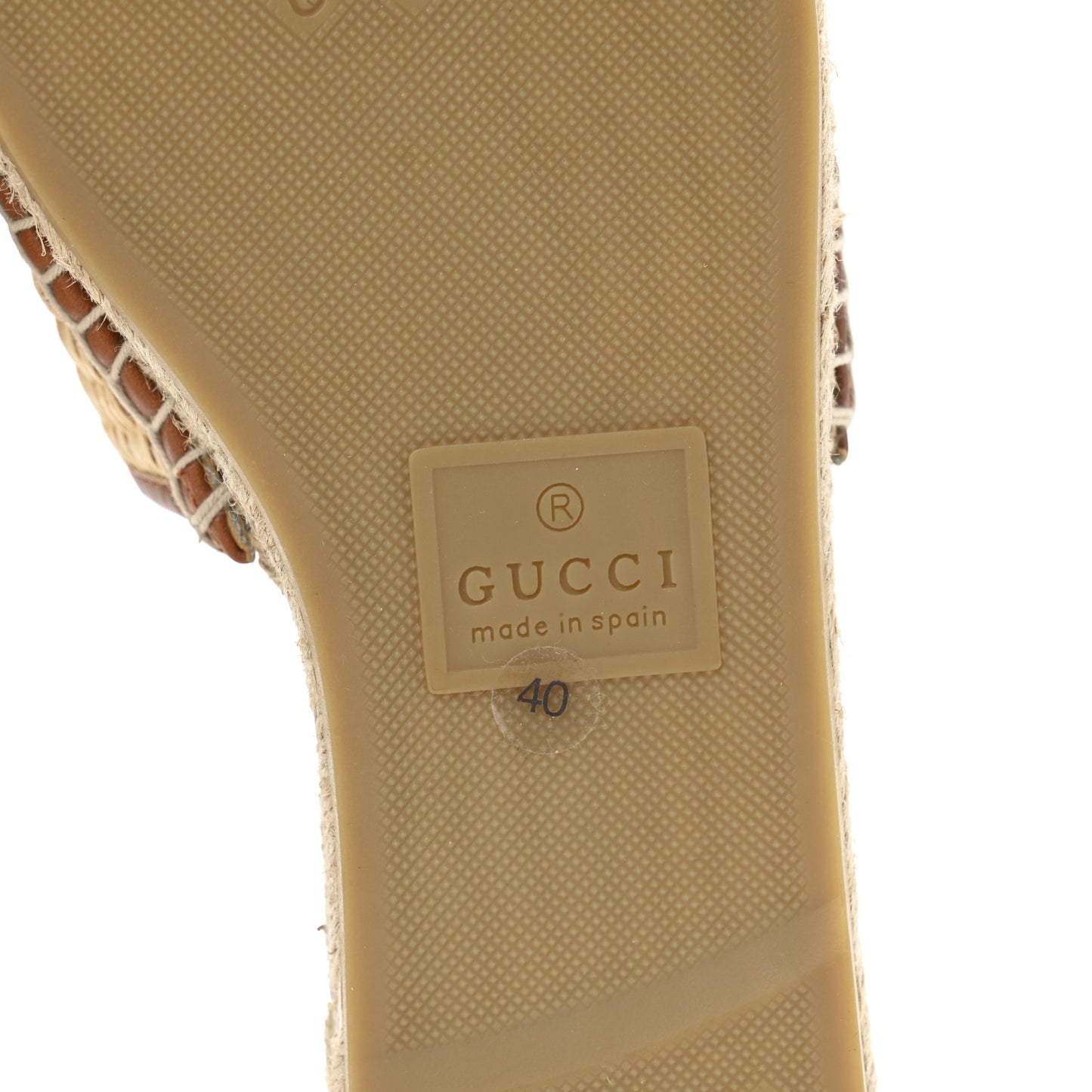 Raffia Interlocking G Flat Slide Espadrille Sandals 40  Natural Harness Brown