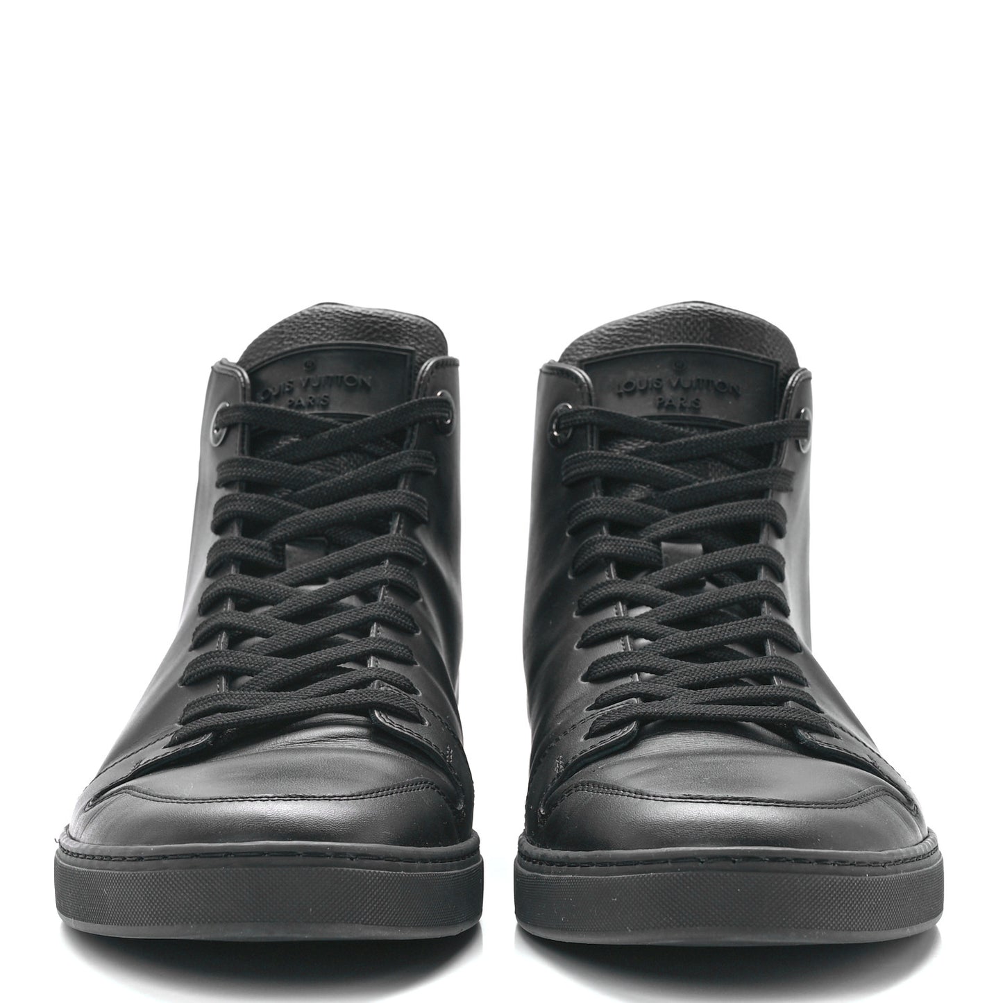 Calfskin Damier Graphite High Top Sneakers 8 Black