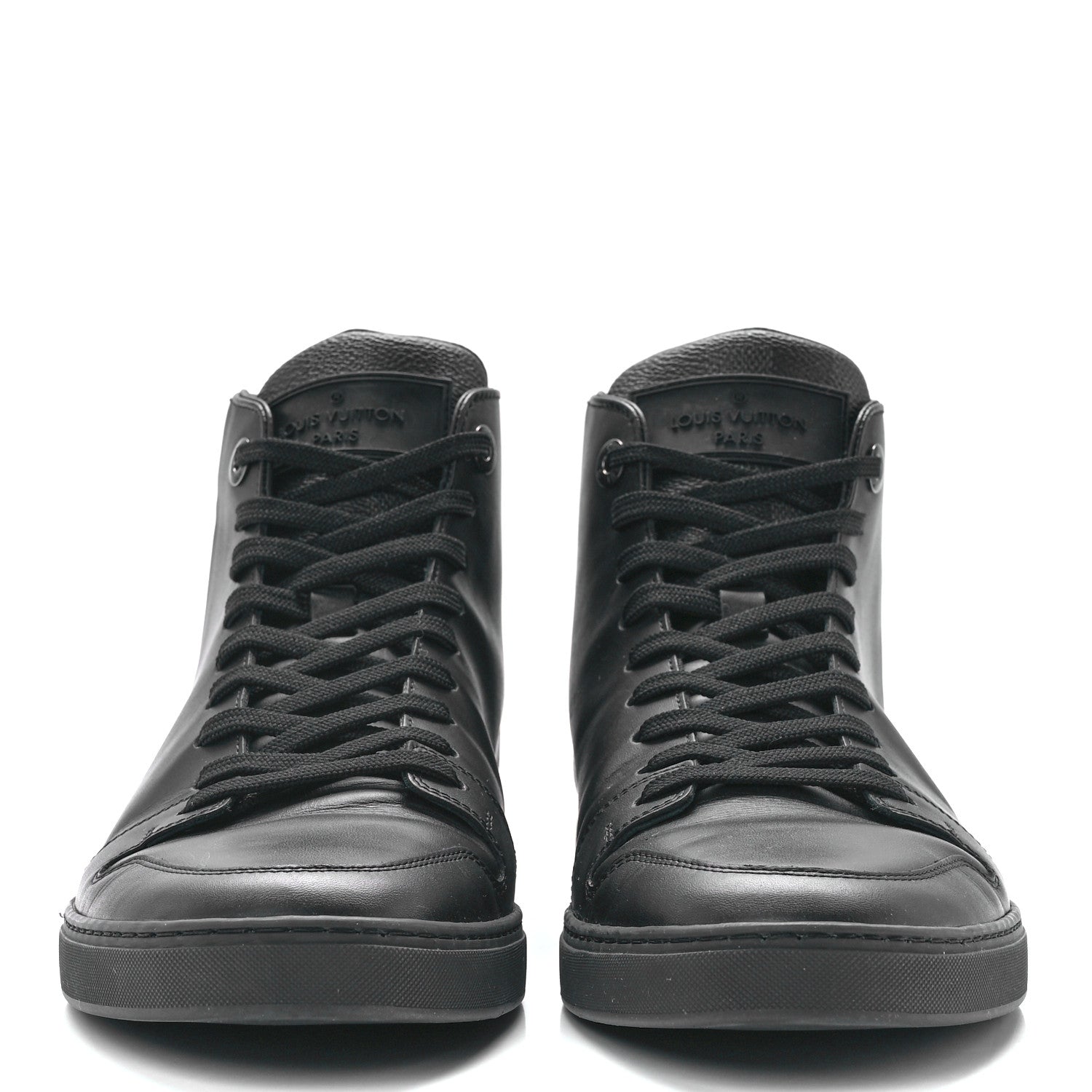 Louis Vuitton Calfskin Damier Graphite High Top Sneakers 8 Black 2 of 9