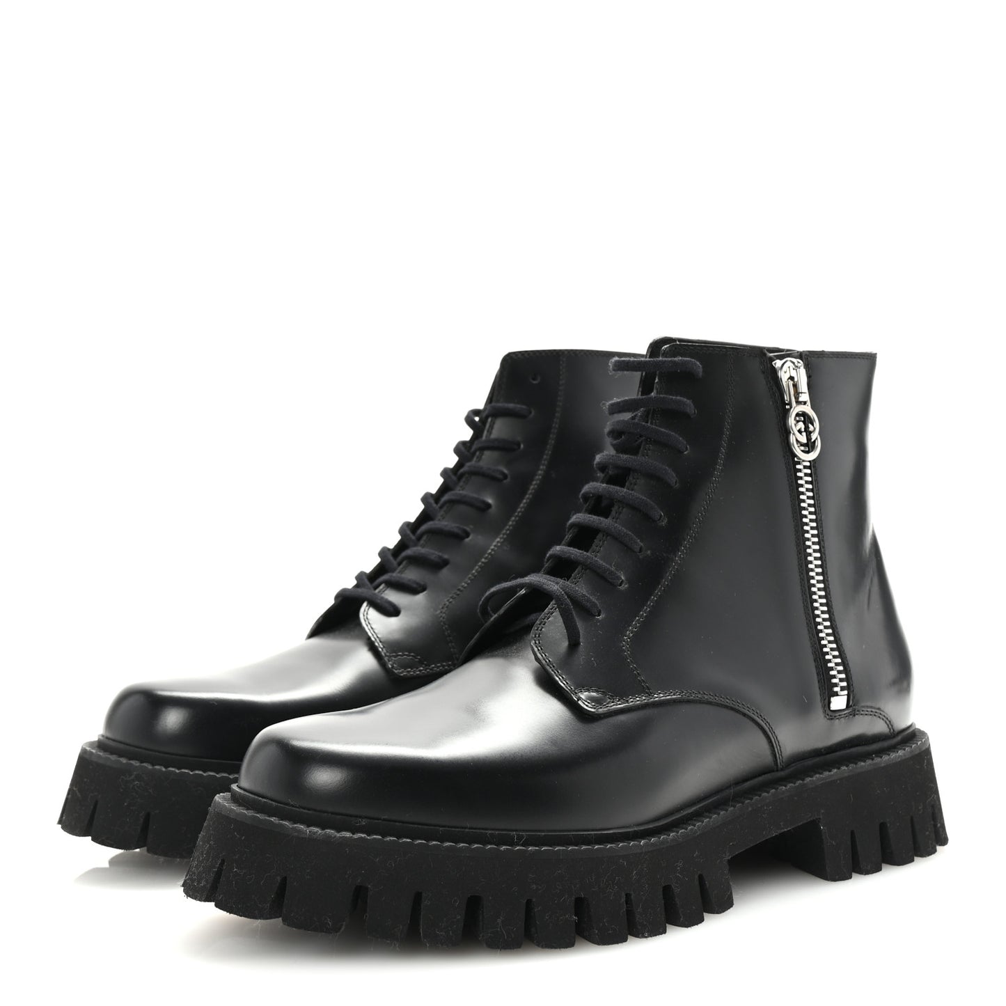 Calfskin Mens Novo Lug Sole Ankle Boots 9.5 Black