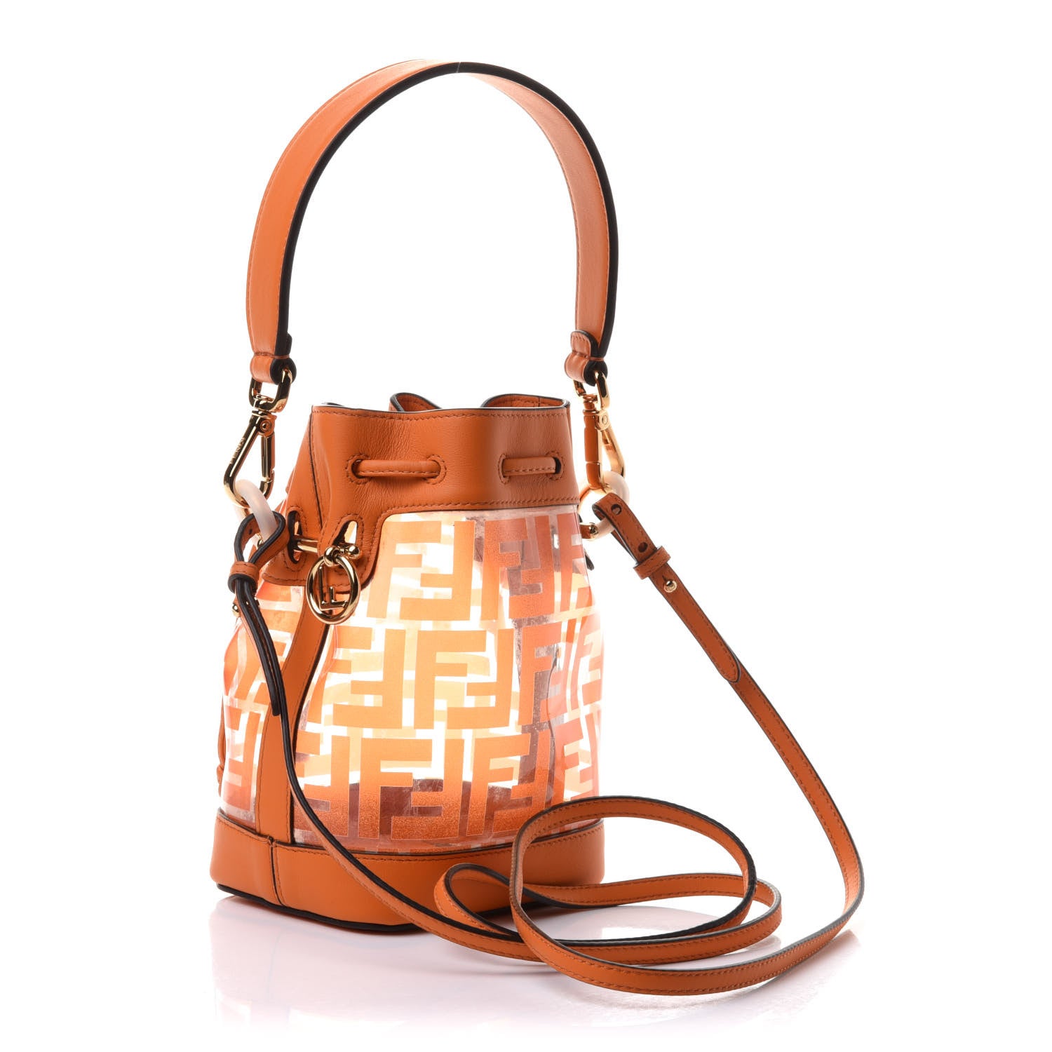 Fendi TPU FF Vitello Grace F is Fendi Mini Mon Tresor Bucket Bag Aranciata 3 of 10