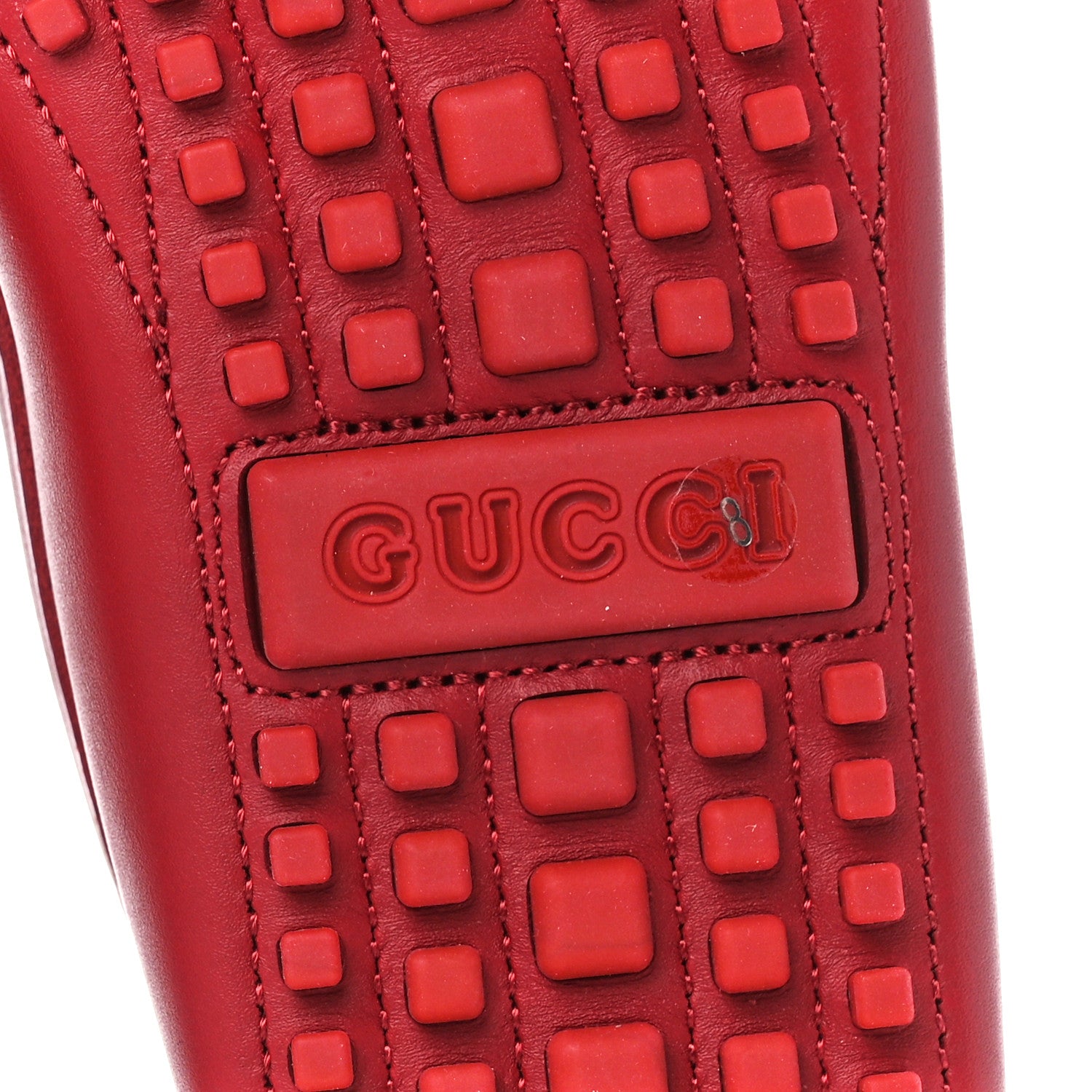 Gucci Clove Calfskin Monochrome Mens Interlocking G Driver Loafers 8 Red 6 of 9