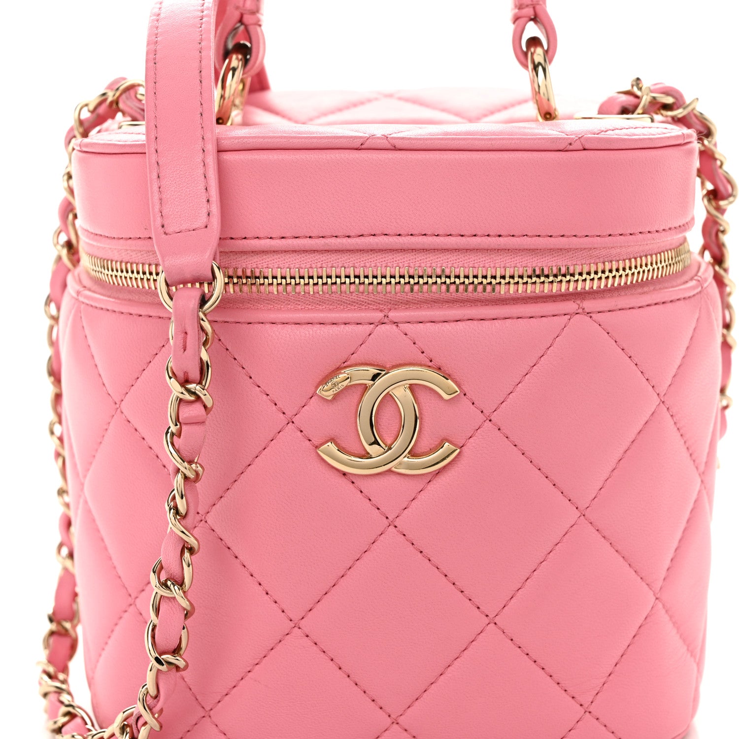 Chanel Lambskin Quilted Trendy Vanity Case Pink 8 of 11