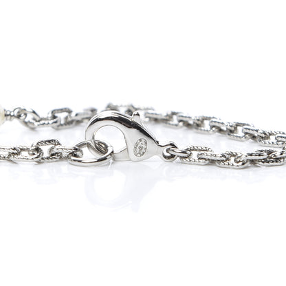 Chanel Crystal Pearl CC Long Necklace Silver 4 of 4