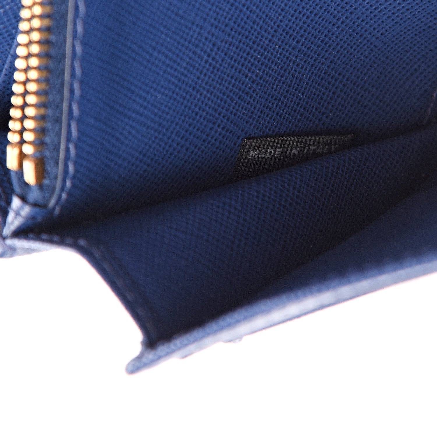Prada Saffiano Metal Oro Chain Wallet Bleuette 7 of 10
