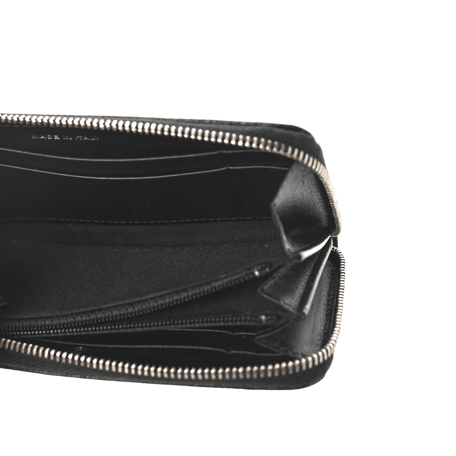 Chanel Caviar Camellia Embossed Large Zip Around Gusset Wallet Black 5 of 9