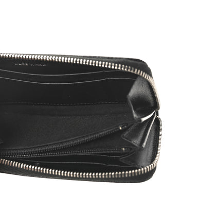 Chanel Caviar Camellia Embossed Large Zip Around Gusset Wallet Black 5 of 9