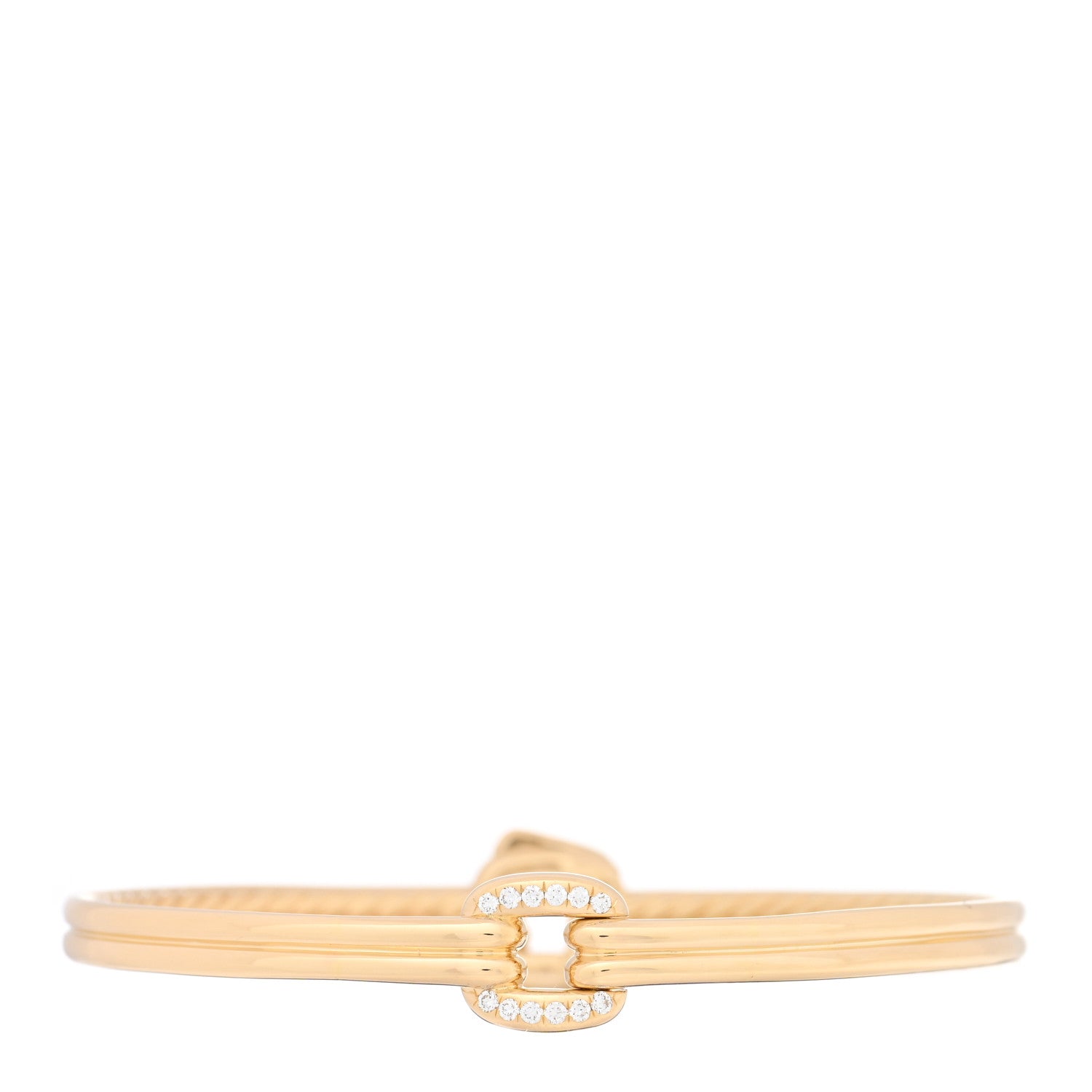 David Yurman 18K Yellow Gold Diamond Thoroughbred Center Link Bracelet 1 of 3