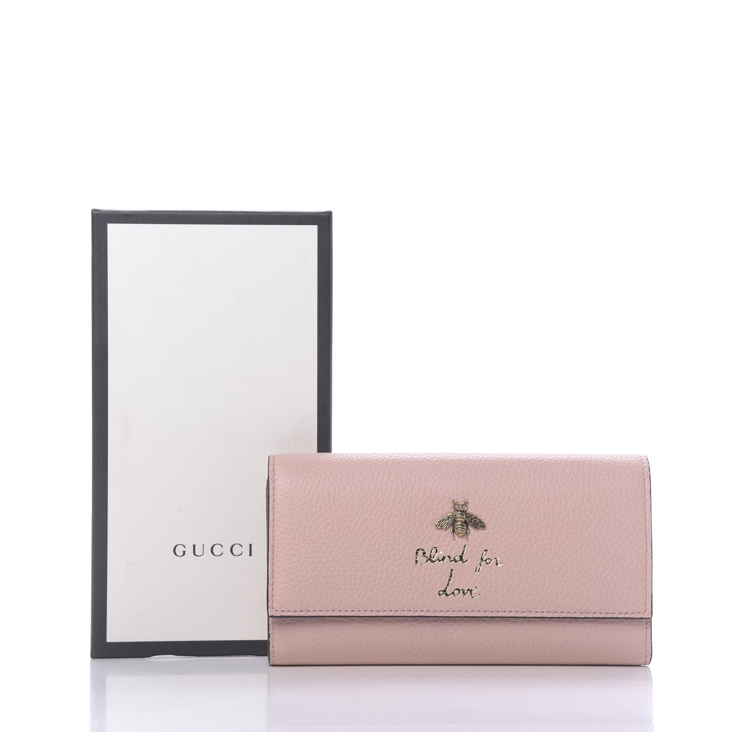 Gucci Calfskin Animalier Continental Wallet Porcelain Rose 9 of 9