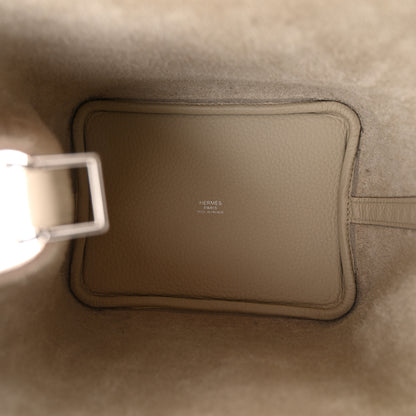 Hermes Taurillon Clemence Picotin Lock 18 PM Beton 5 of 11