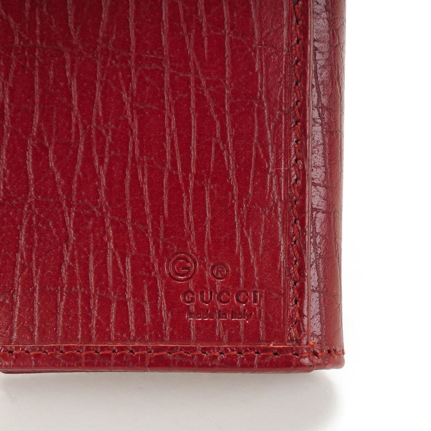 Gucci Calfskin Punch Continental Flap Wallet Red 6 of 6