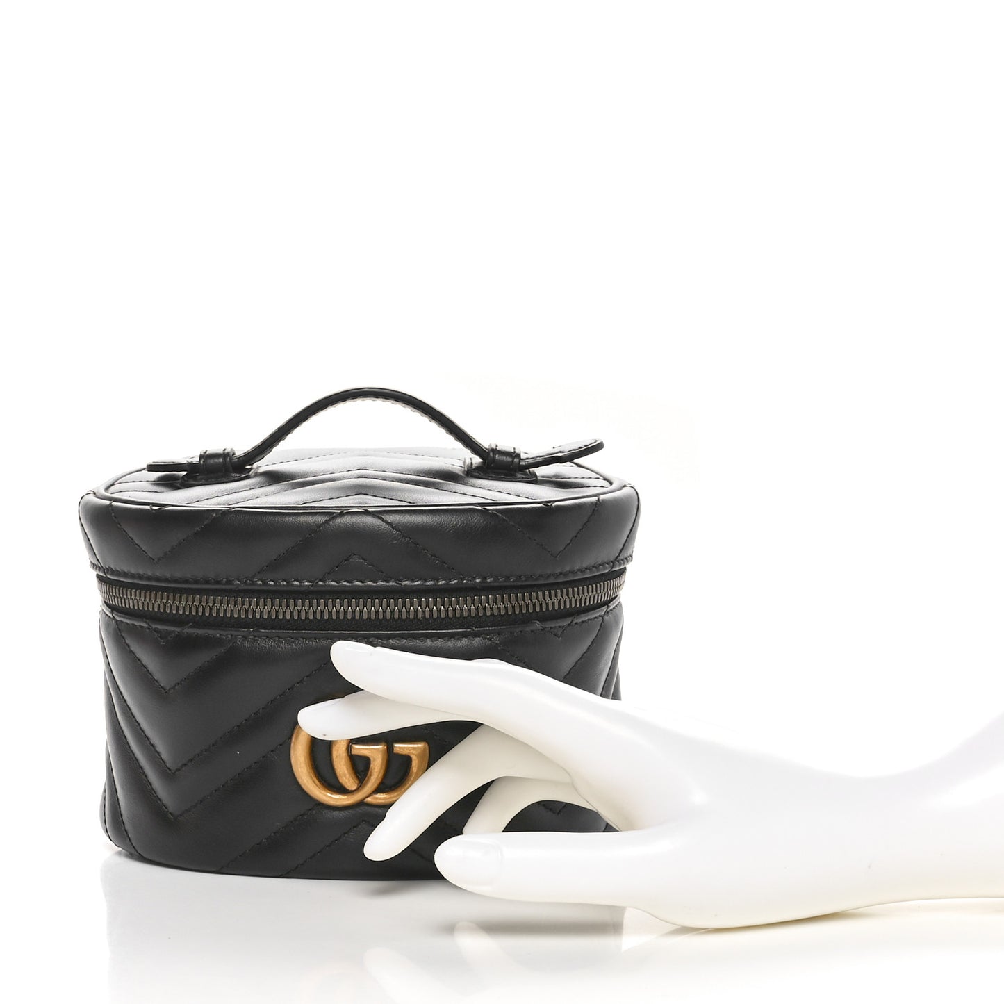 Calfskin Matelasse GG Marmont Vanity Cosmetic Case Black