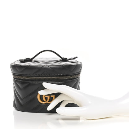 Gucci Calfskin Matelasse GG Marmont Vanity Cosmetic Case Black 2 of 11