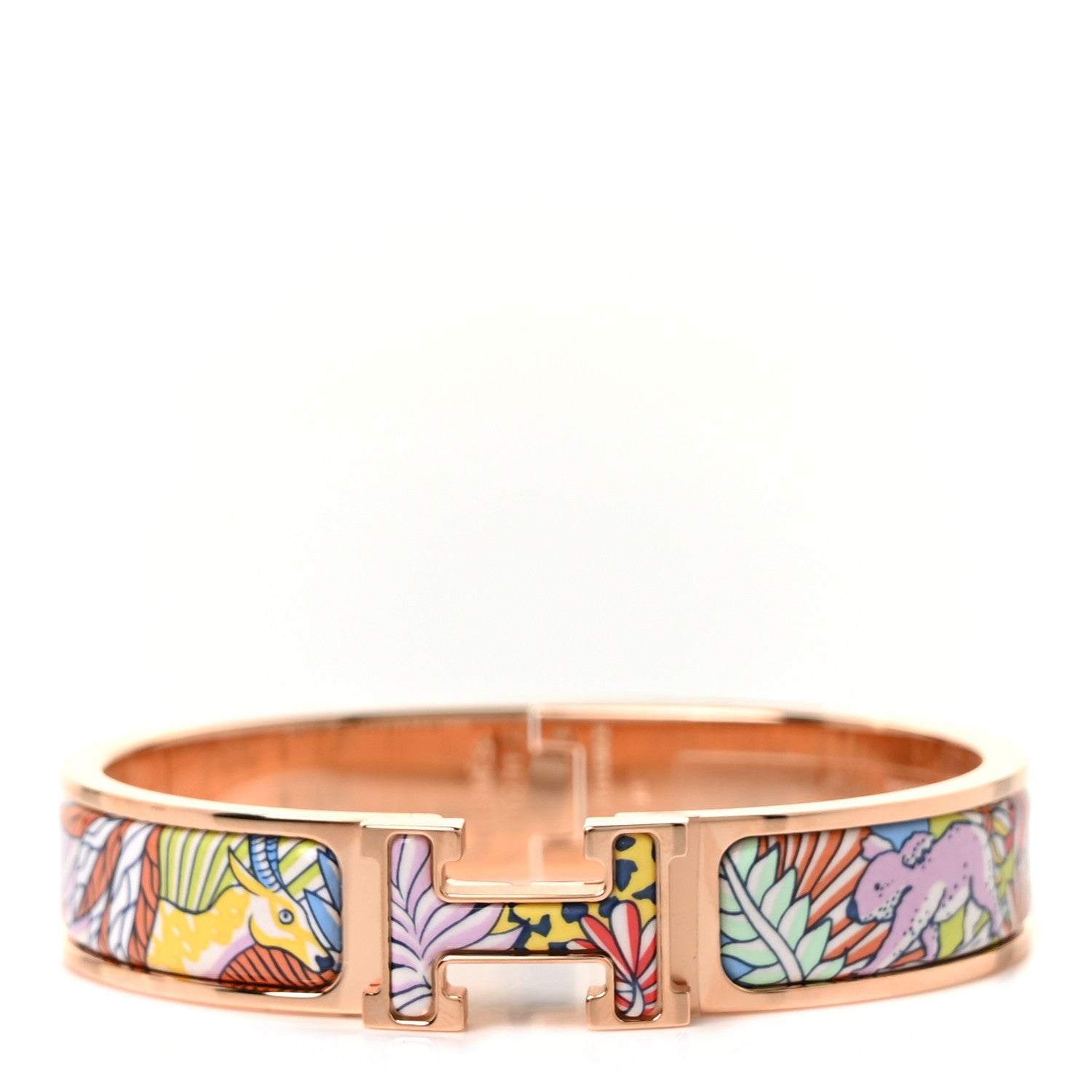Hermes Enamel Narrow Print Animaux Camoufles Clic Clac H Bracelet PM 1 of 4