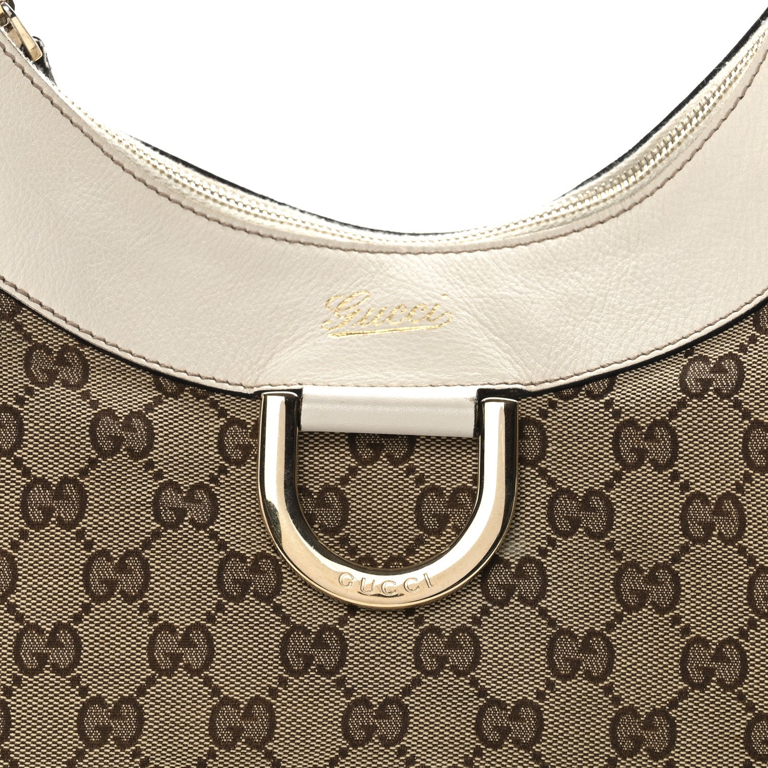 Gucci Monogram Large D Gold Hobo Off White 8 of 13
