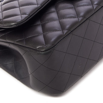 Chanel Lambskin Quilted Jumbo Double Flap Black 6 of 10
