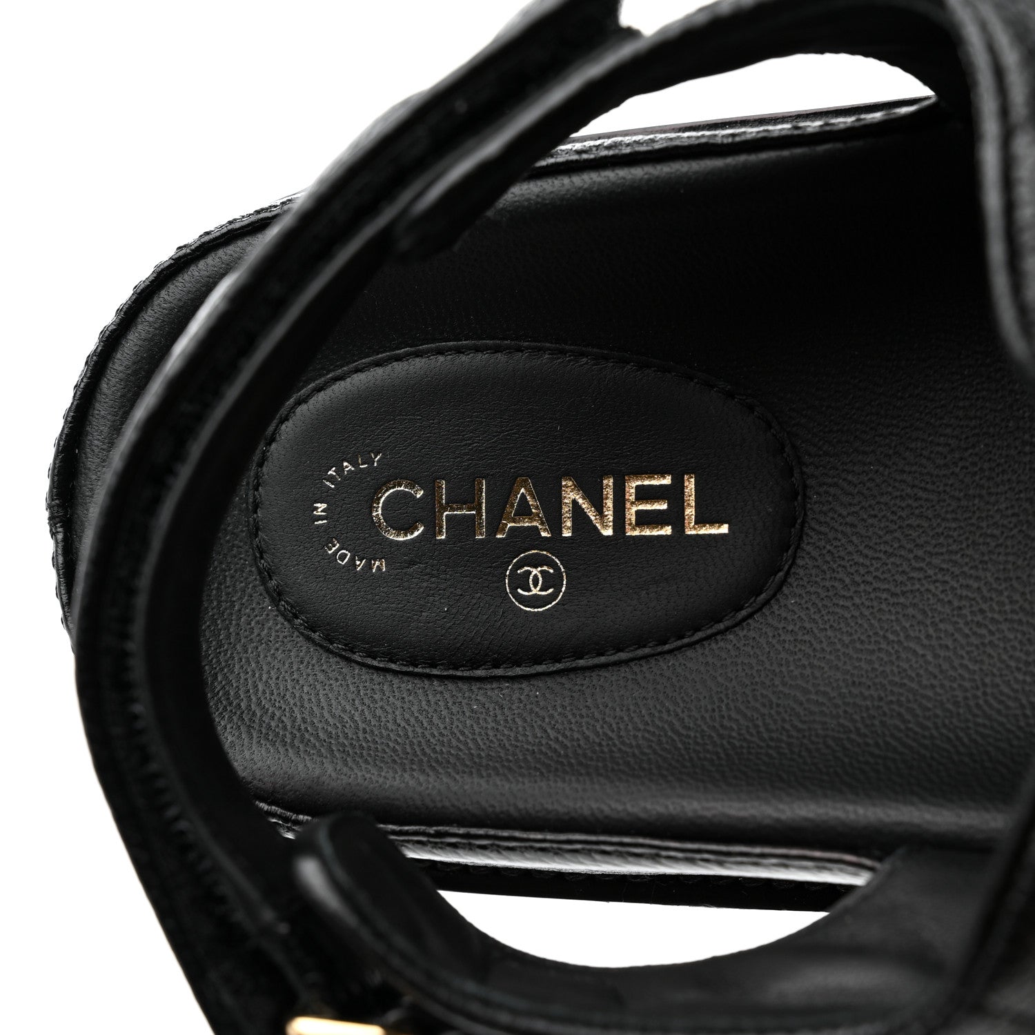 Chanel Grained Calfskin Velcro Dad Sandals 41.5 Black 8 of 9