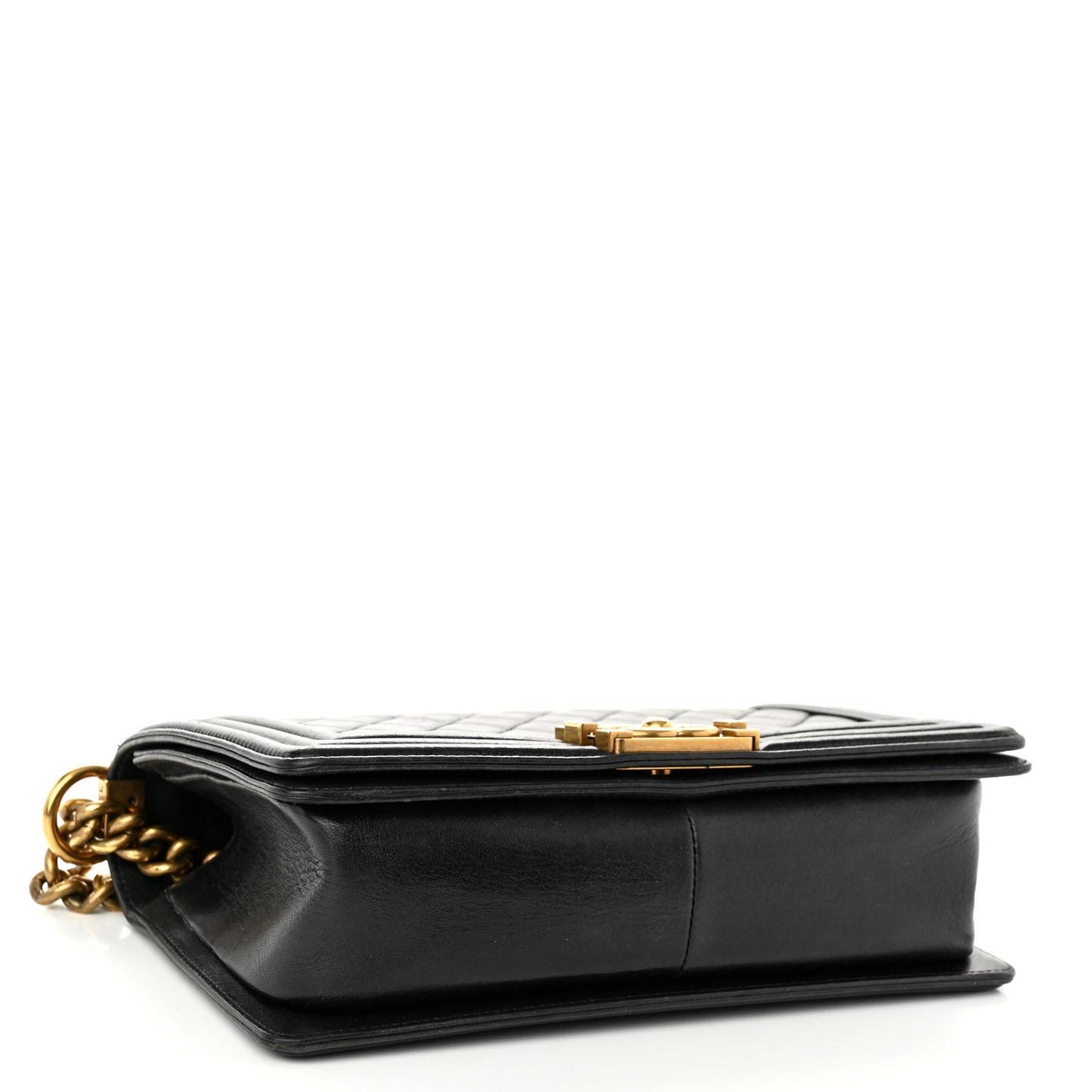 Calfskin Quilted Medium Boy Flap Black