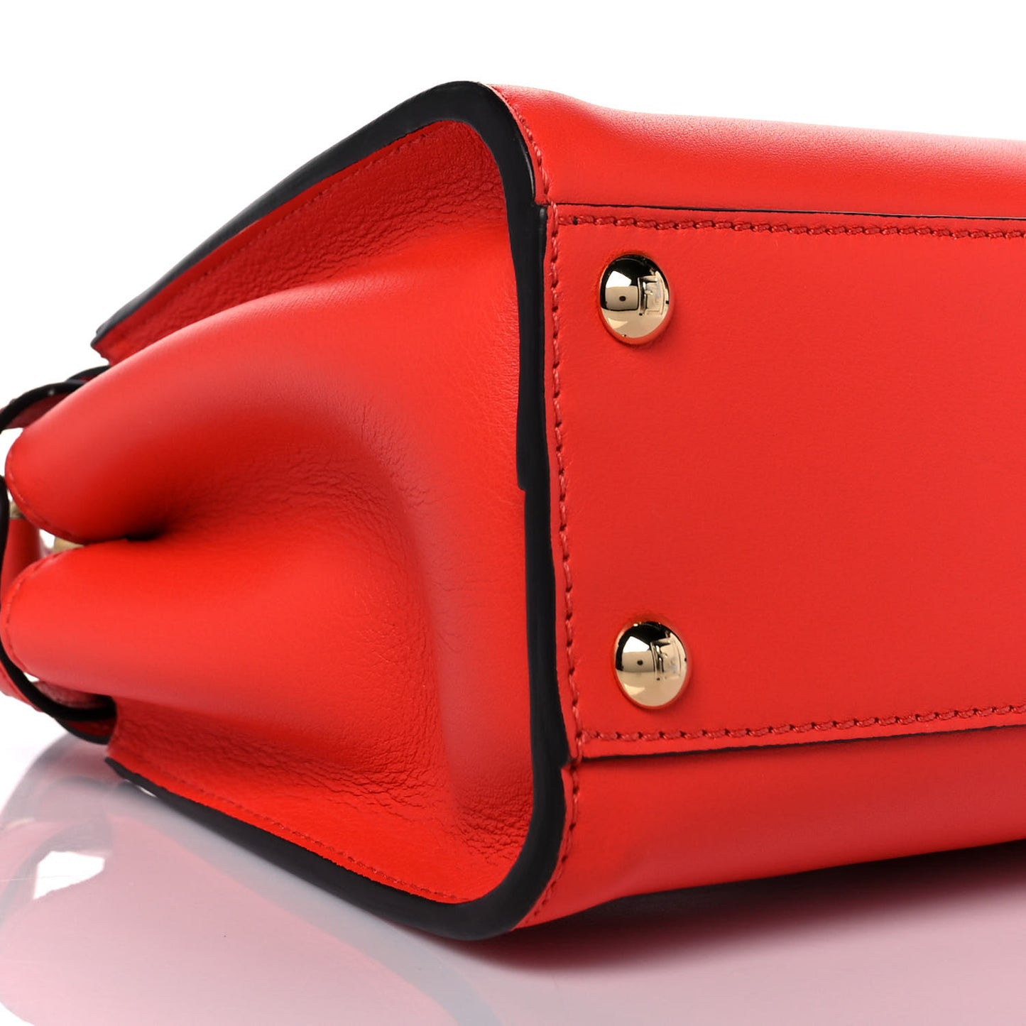 Vitello Seta Suede FF Mini Peekaboo Iconic Satchel Tulipano Miele Moro