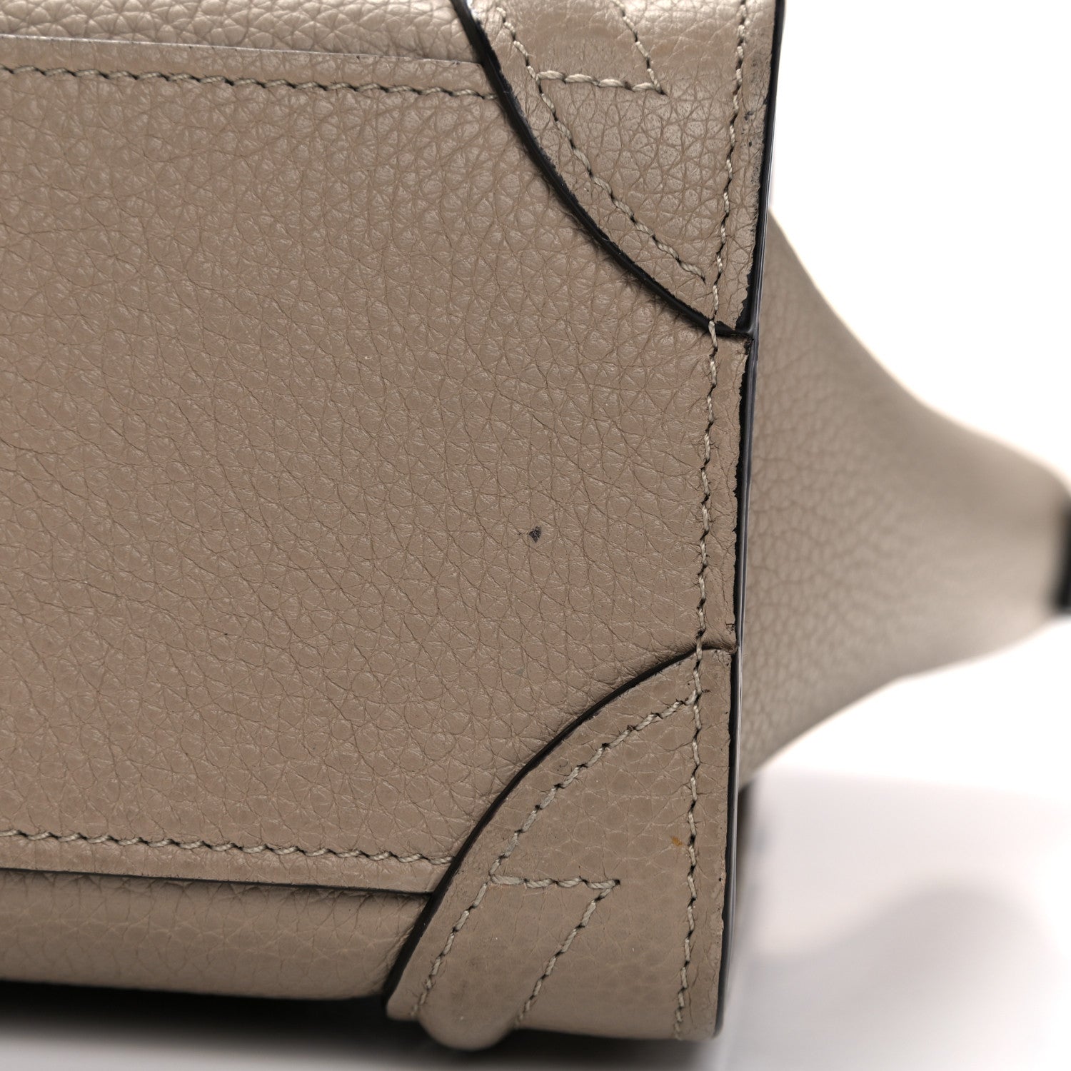 Celine Drummed Calfskin Nano Luggage Dune 13 of 19