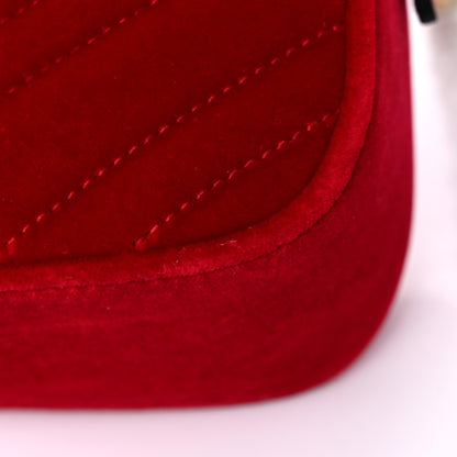 Gucci Velvet Matelasse Small GG Marmont Chain Shoulder Bag Hibiscus Red 11 of 15